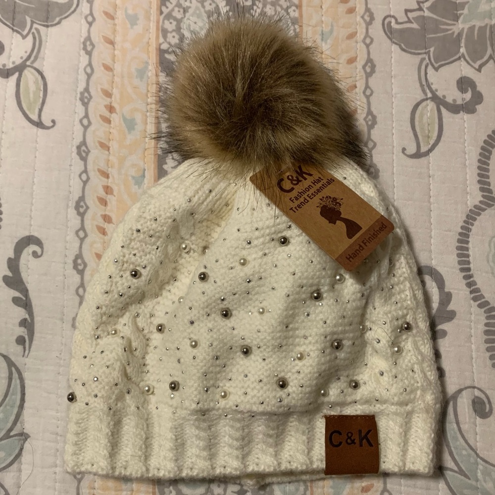 C&K Fashion Winter Hat White Color One Size